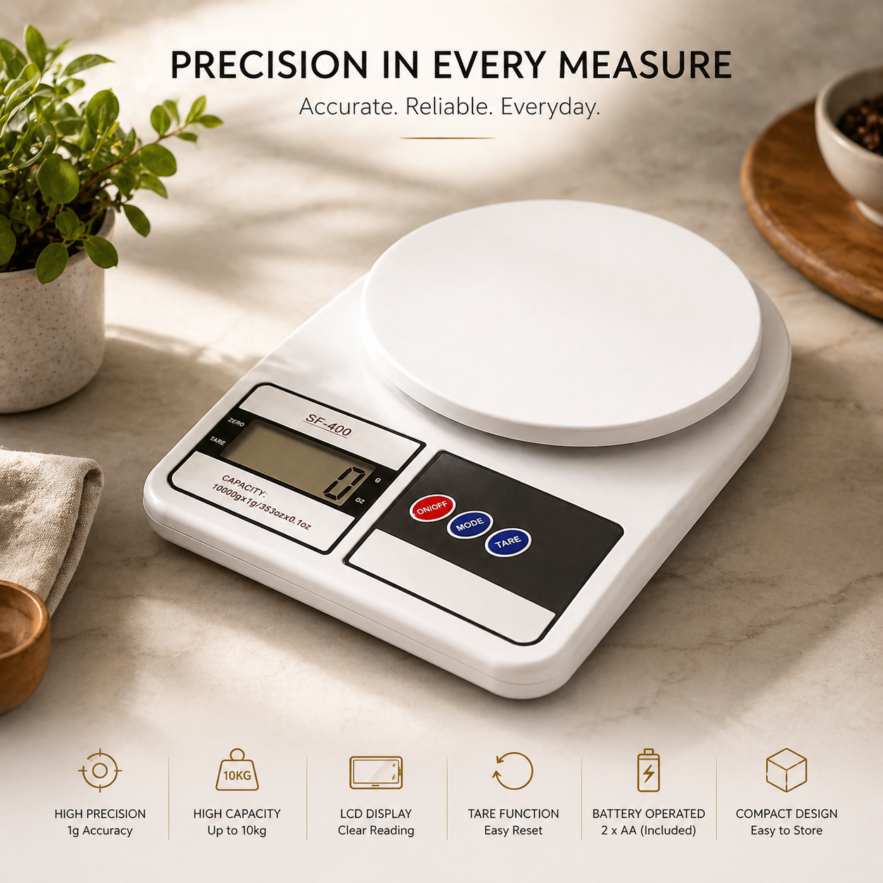 Ultra Precision Kitchen Scale (10kg)